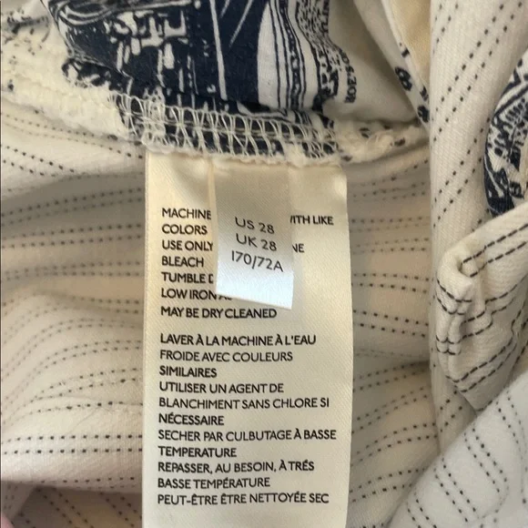 Pilcro Anthropologie Women’s High Rise Skinny Pants White Gray Stripes Size 28 - Picture 7 of 15